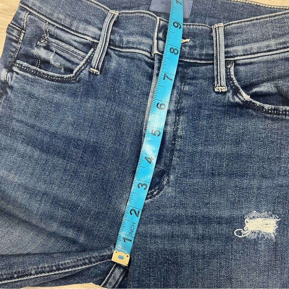 Mother The Mid Rise Dazzler Ankle Fray Jeans in Weekend Warrior Size 24 - Picture 15 of 16
